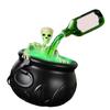 Haunting House Fog Pot Machine Set Witch Cauldron with Floating Potions Bottle and Diffuser Fog Maker Halloween Decors