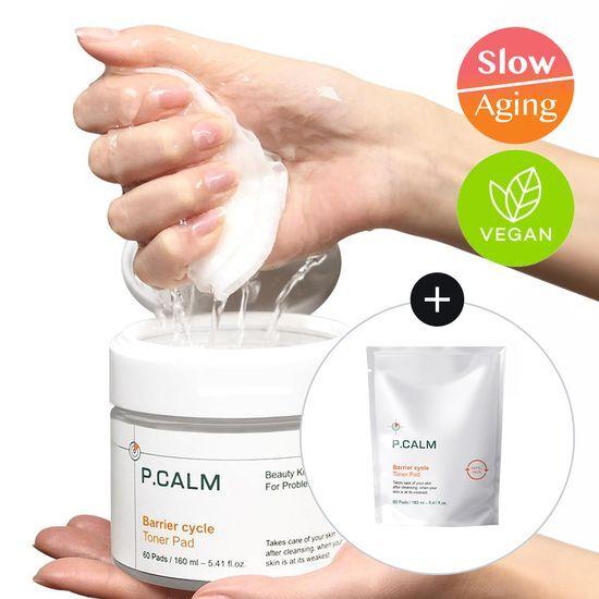 P.CALM Barrier Cycle Toner Pads 60 Sheets (+60 Sheets Refill Plan)