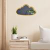 1 Pcs Cloud Shape Fiber Wall Mirror with Acrylic Golden Aesthetic Frame with Hook for Hanging On Walls