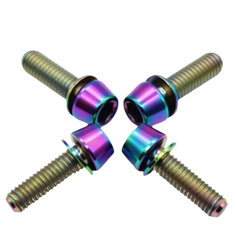 Bicycle Steering Handlebar Stem Screws Bolts M5 M6 20mm Colorful Stainless Steel Bike Spacers Hot Sale