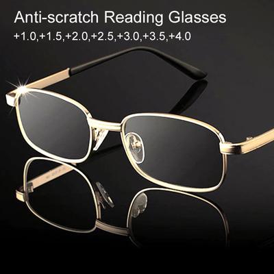 Gafas de lectura cuadradas para hombres y mujeres, gafas para presbicia de montura completa, lupa, gafas con dioptrías antiarañazos, regalo para padres
