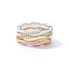 BAMOER 925 Silver Simple Twisted Rope Ring, Gold Plated Cubic Zirconia Eternity Band Stackable for Women Engagement