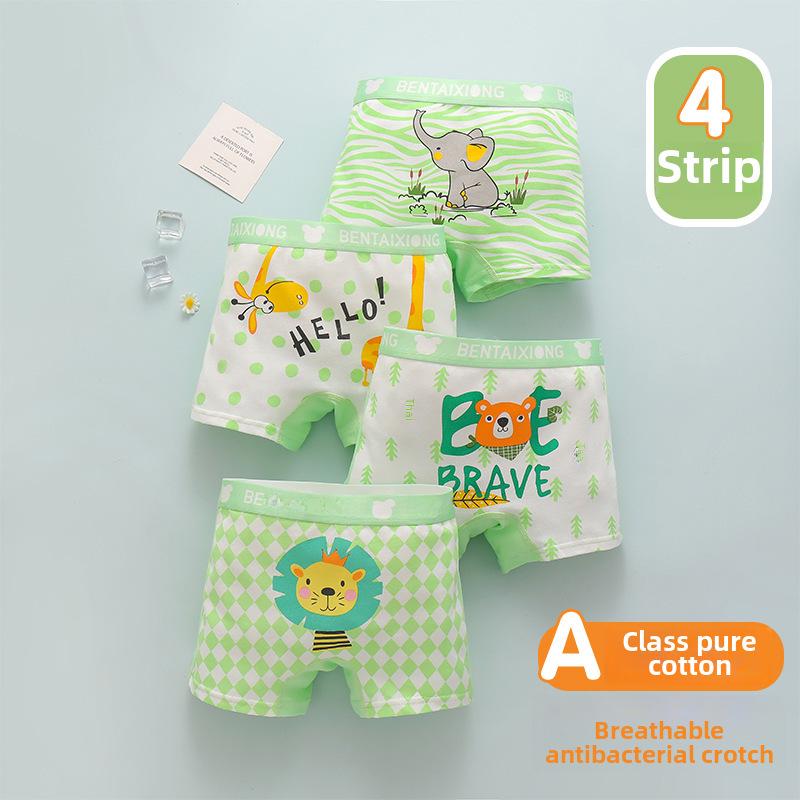 Boys' Combed Cotton Boxer Briefs - Kids' Underwear Shorts