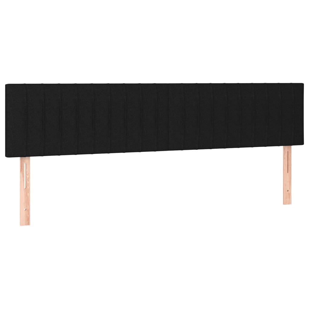 Vidaxl Zagłówek Do Łóżka Z Led, Czarny, 200X5X78/88 Cm, Tkanina