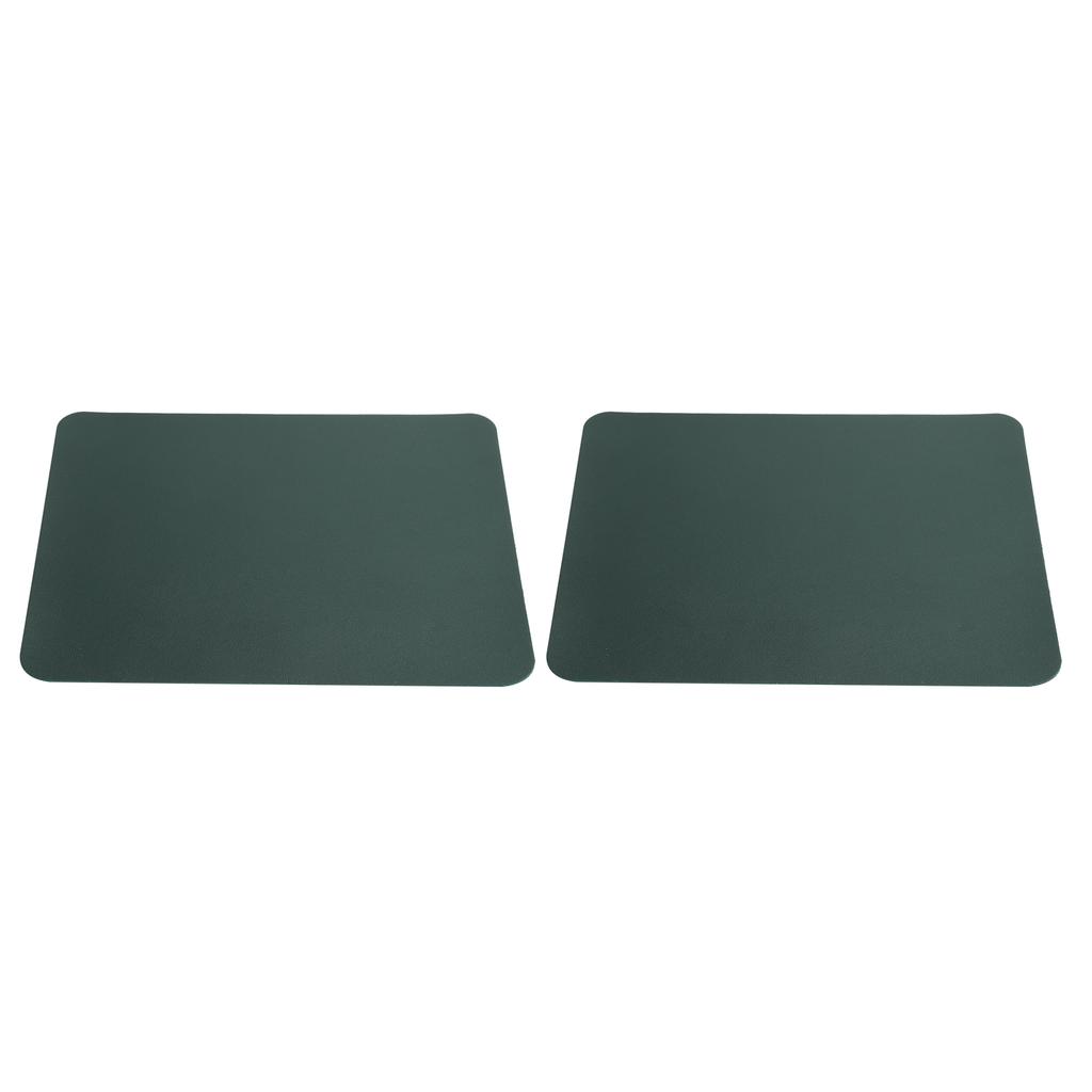 2Pcs Mouse Pad PVC Leather Waterproof Desk Mat Office Home Mice Protector 27x21cmBlack Green