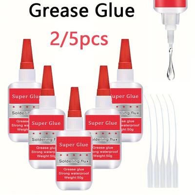 2/5 pièces Adhésif de Soudure Huileux 50g/1 pièce Colle Super Adhésive Multifonctionnelle Ménagère Transparente Forte Pour Céramique Cuir Caoutchouc