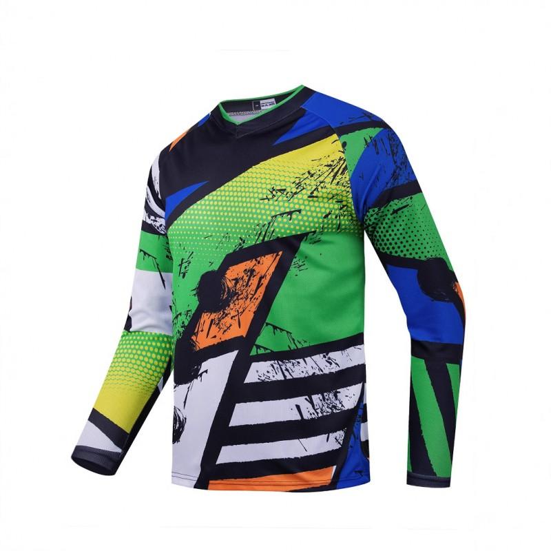 Mens Long Sleeve Cycling Jersey Loose Fit Sports Shirt Mountain Bike Off-Road Riding 2025