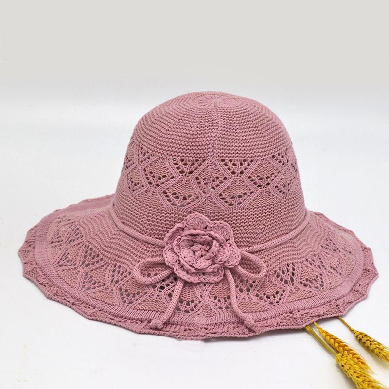 Summer new lace hollow breathable sunscreen hat sun hat travel seaside beach photo straw hat woman