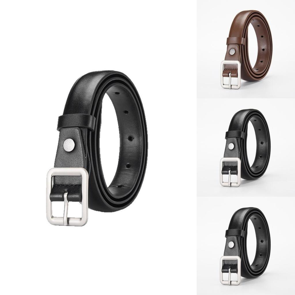 Womens Pu Leather Belt With Square Alloy Buckle For Casual And Office Wear