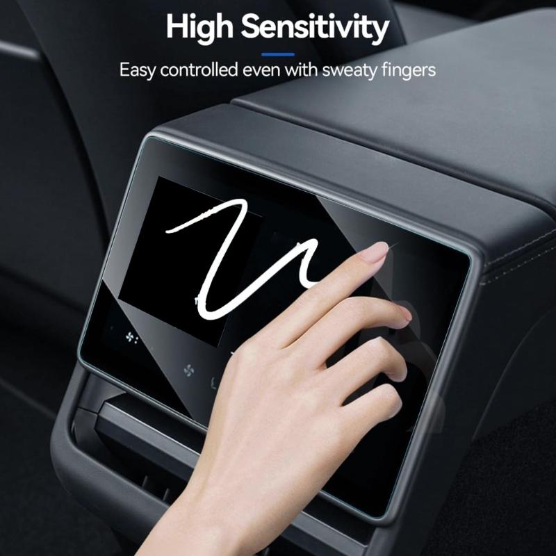 High Transparencys Tempereds Glass Guard for Model 3 2023-2025 Rear Seat Display 8inch Shatters Resistant Film