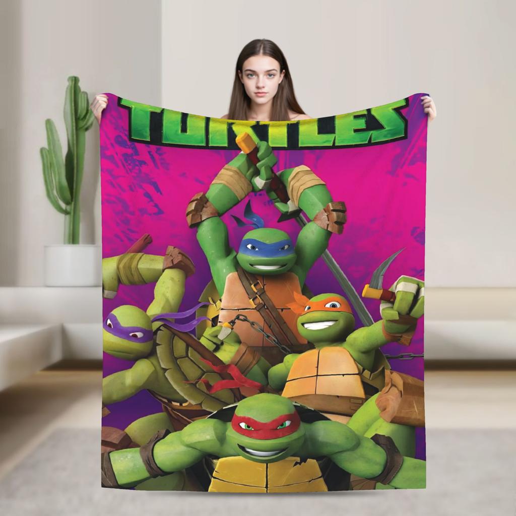 TMNT Durchbruch Flanelldecke Warme Weiche Überwurfdecke für Wohnkultur Reise Muster Tagesdecke Sofa Bettbezug