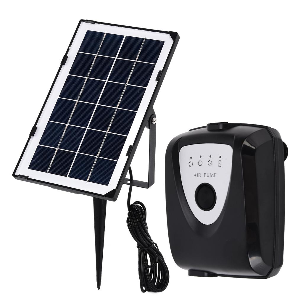 Solar Sauerstoffpumpe Niederdruck Erdspieß Steckdosenbelüfter mit Sauerstoffschlauch und Luftausströmerstein