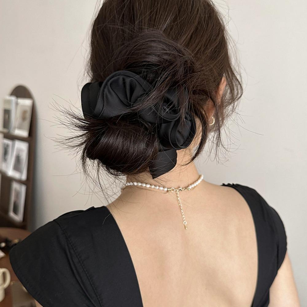 Soft Silk Scrunchies, Large Elastic Hair Rubber Bands for Women