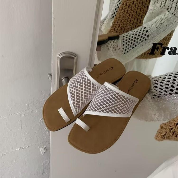 

Fashion versatile, cute thick-soled one-word slippers for women to wear in the summer of 2025, the new high-end semi-slippers trend 35