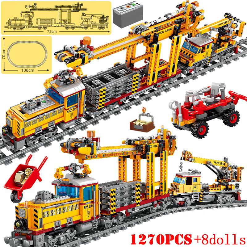 City Trains Flexible Tracks Forked Straight Curved Rails Switch Building Blocks Creative Toys for Kids Gifts