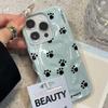 Cute Cartoon Cat Paw Footprints Wave Phone Case For iPhone 17 Pro Max Cases 16 15 14 13 12 11 Pro 16 15 14 Plus Shockproof Cover