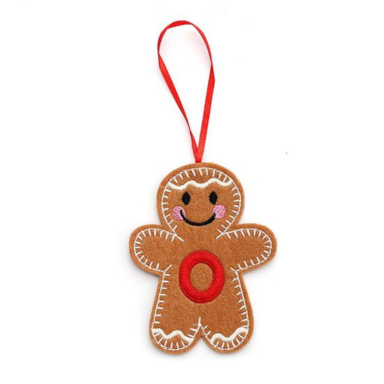 Gingerbread Man Ornaments Initial Alphabet Monogram Gingerbread Hanging Ornament Family Name Letter Xmas Tree Decor