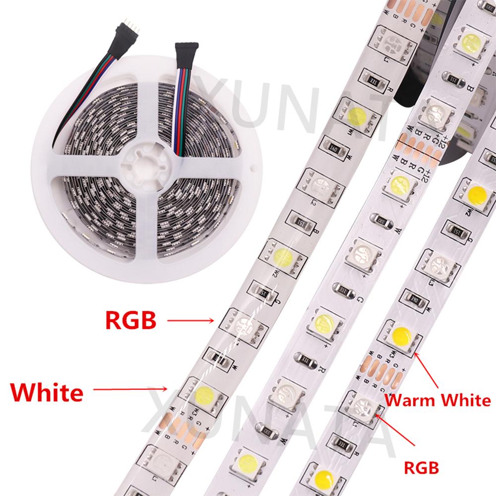 5M RGB+CCT LED Strip Light 12V 24V 5050 2835 Waterproof Flexible Tape 60 90 180 LEDs/M Dual White Changing Decoration