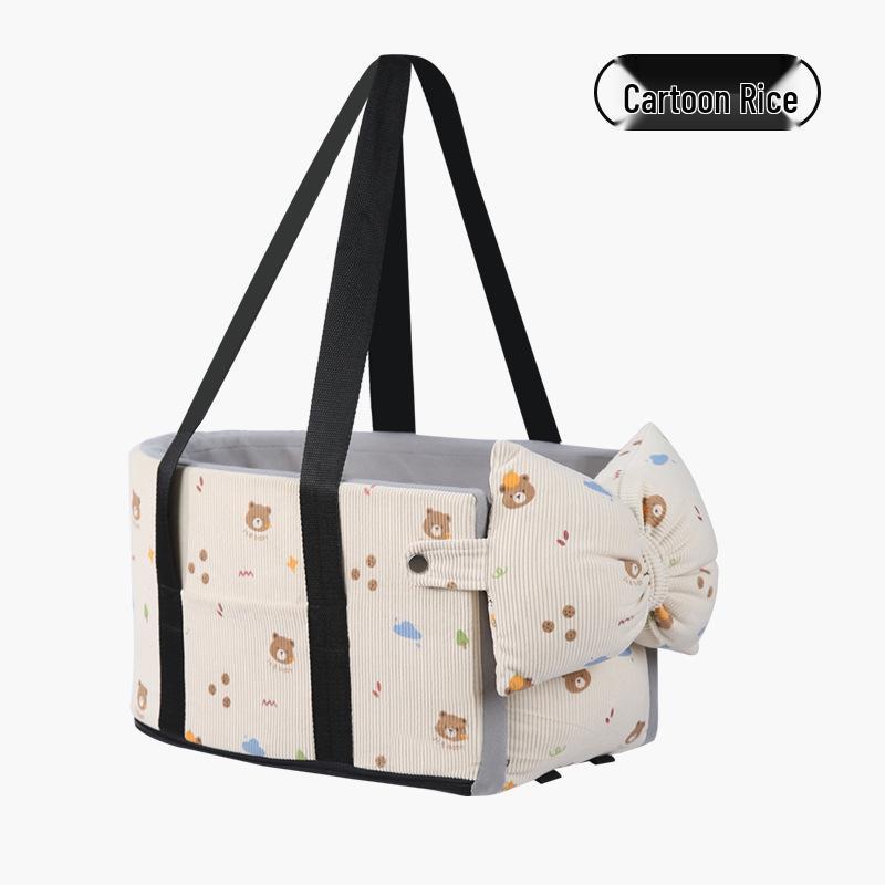 Compact Pet Car Console Bed for Small Dogs and Cats