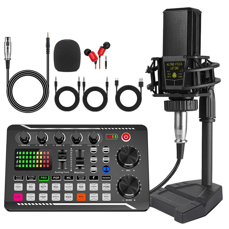V8s English Sound Card Device: Desktop and Mobile Live Broadcast & Recording Set