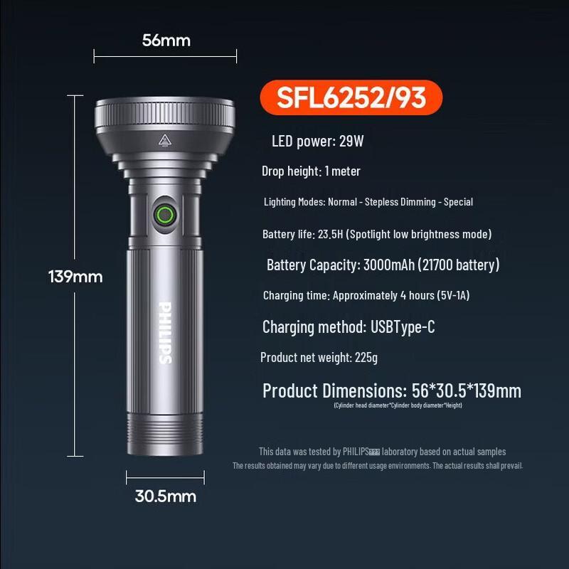 Philips SFL6252/93 Rechargeable LED Flashlight