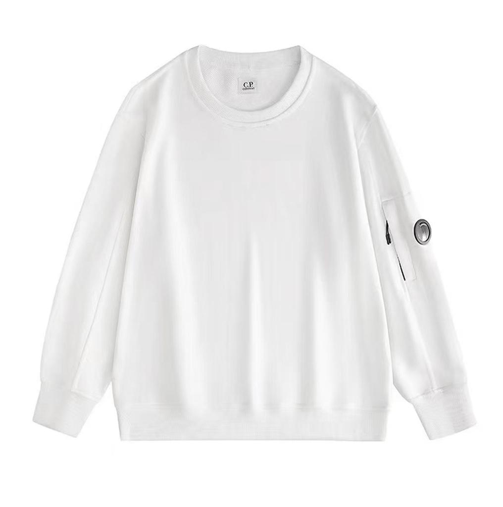 Veste Sweatshirt CP Lens Homme Coupe Ample Couleur Unie Col Rond - Marque Jeune Tendance Décontractée