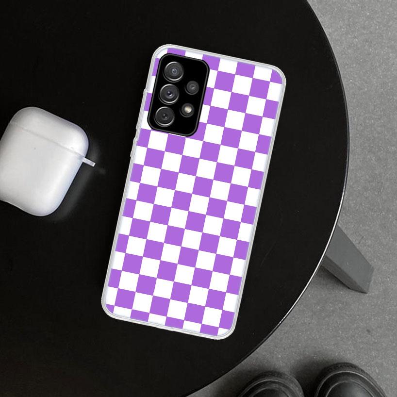 Retro Classic Chess Board Grid Phone Case Cover for Samsung Galaxy A12 A22 A32 A52 A72 A02S A51 A50S A31 A20S A10S Note 20 Ultra
