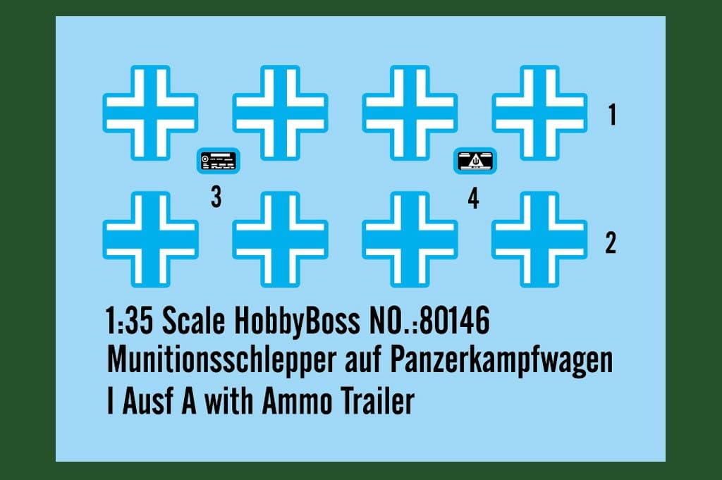 Hobby Boss Fighting Vehicle Series German Army Panzer I A Ammunition Carrier Weapon Transport Trailer Plastic Model 80146 1/35 Ausf.