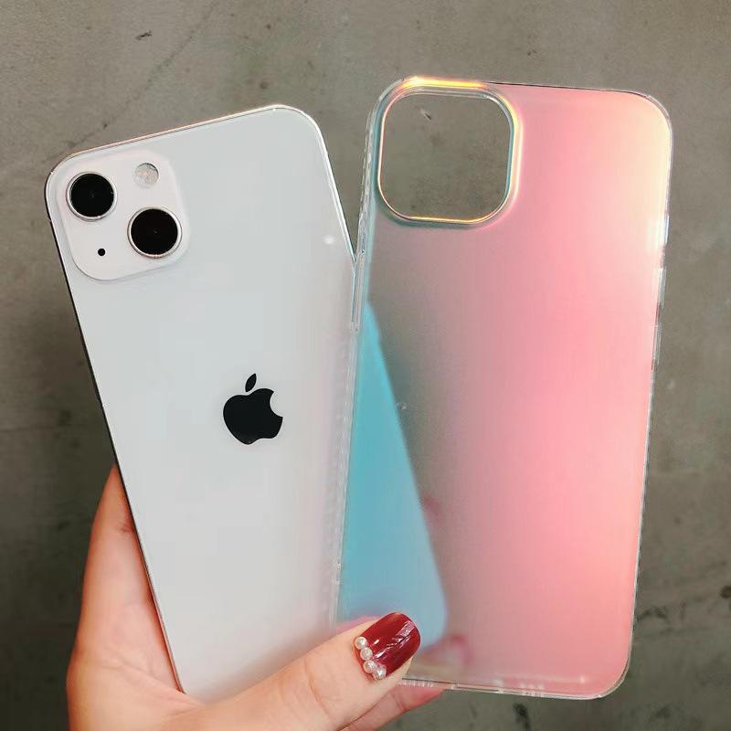 Husă colorată cu gradient laser pentru mobil iPhone 16 Pro Max, carcasă moale mată Aurora, se potrivește și pentru iPhone 13/8 Plus.