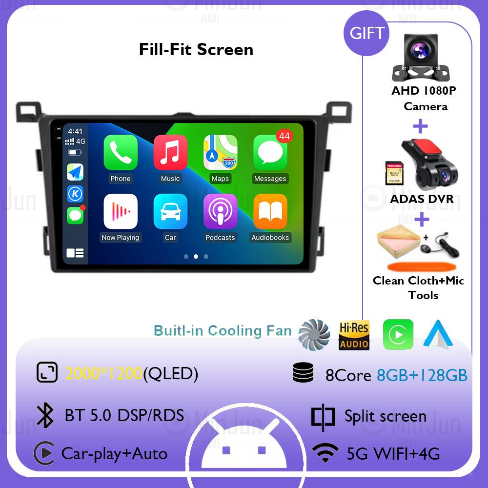 For Toyota RAV4 Rav 4 RHD 2013 2014 2015 2016 2017 2018 2019 Android 14 Car Radio Carplay Auto Multimedia  Video Player GPS