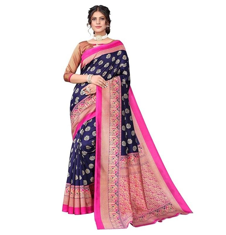 TreegoArt Fashion Women's Art Silk Occasion Wear Prnited Saree With Unstitched Blouse Piece - Pack Of 1