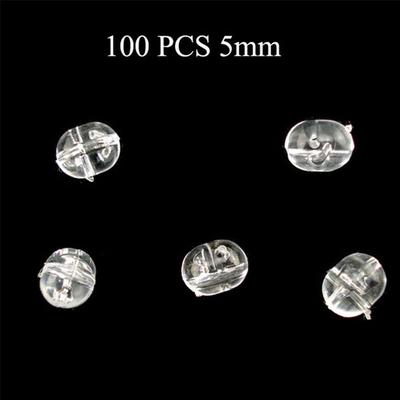 100pcs Plastic Clear Beads Double Pearl Drill Cross Beads Transparent Fishing Cross Beads