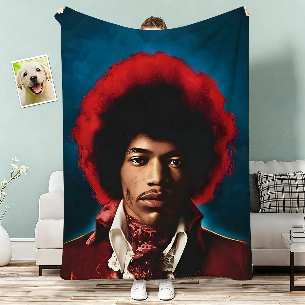 Guitarist JJimi HHendrixS Throw Lightweight G Flannel Blanket Soft Skinfriendly for Summer Cooling