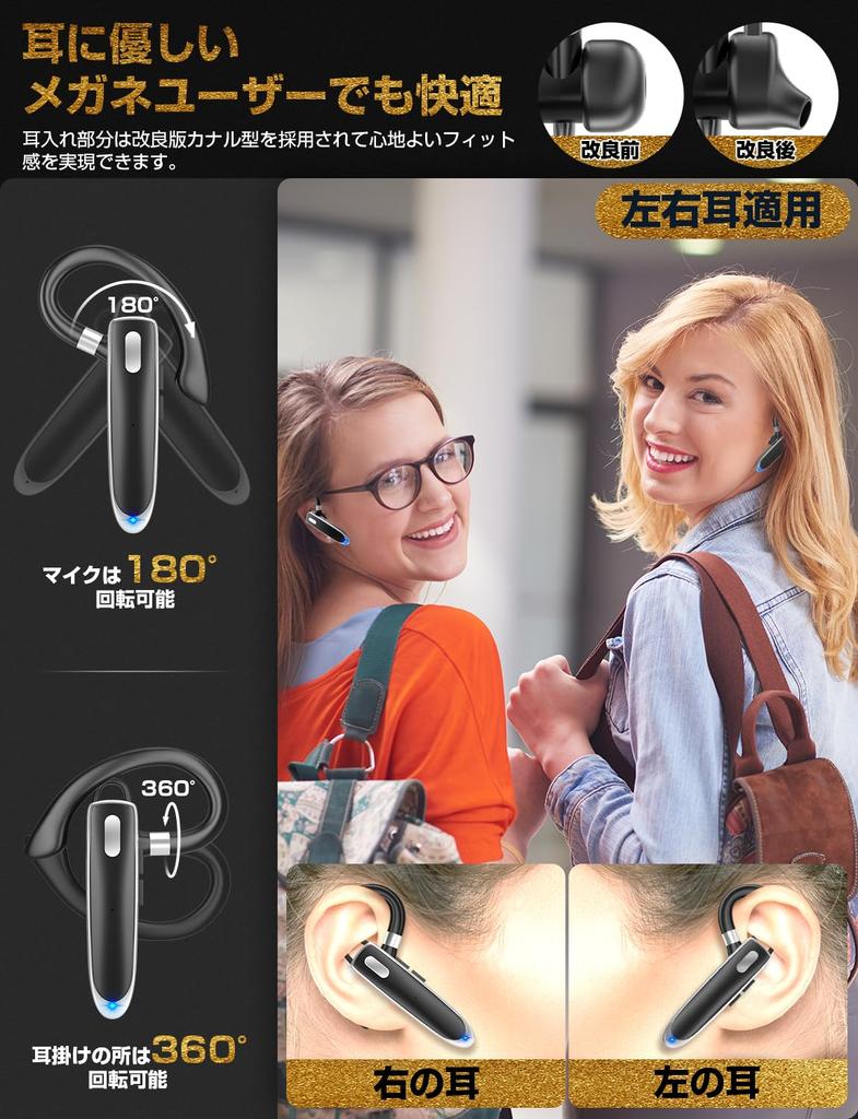 Branchenführendes In-Ear-Bluetooth-Headset, einzelne Ohrhörer, Hängeform, bis zu 96 Stunden kontinuierliche Nutzung, LED-Anzeige, kompatibel mit links und rechts