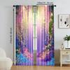 2 Stück Mehrzweck Verträumter Fenster Vorhang Polyester Material Elegantes Blumenmuster Fenster Vorhänge Design für Raumdekor Ästhetisch