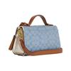 Coach Kleo Classic Monogram Tassel Flap Canvas And Leather Smooth Leather Shoulder Crossbody Tote Bag Women handbags Blue C8513-IMUDY