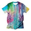 3D Printed Splash-Ink Graffiti T-Shirts Colorful Pattern T-Shirts Summer Harajuku Casual Personality Round Neck Men's T-shirts