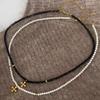 Vintage French Pearl Crystal Choker - Elegant Korean-Inspired Necklace for Women