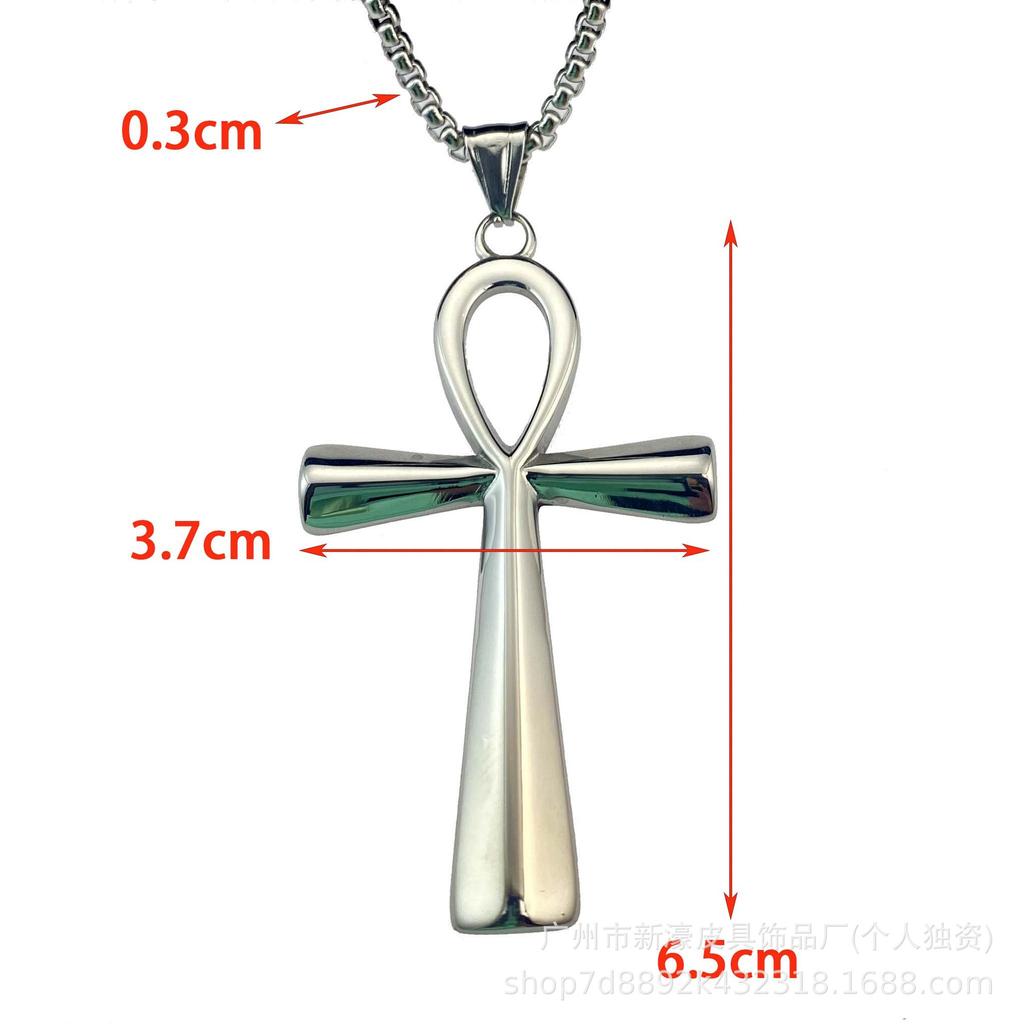 Ancient Egyptian Anka Necklace Life Lucky Cross Pendant, Vintage Personality, Fashion Accessories