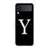 Phone Case For Samsung Galaxy Z Flip 3 4 5 Hard Folding PC Bumper Initial Letter A Z Fashion For Samsung Z Flip 6 Cover