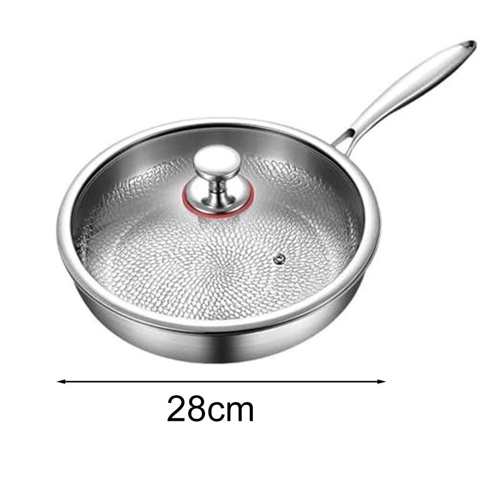 1 Stück Bratpfanne 30x20x5cm Küchen-Bratpfanne: Antihaftbeschichtet, Für langlebiges & vielseitiges Kochgeschirr Edelstahl Wok Bratpfannen Töpfe