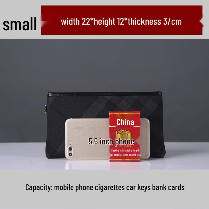New Men s Plaid Canvas Clutch Wristlet Bag - Envelope Style