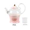 Ceramic Stone Flower Teapot Set Glass Candle Heating Fruit Tea Pot