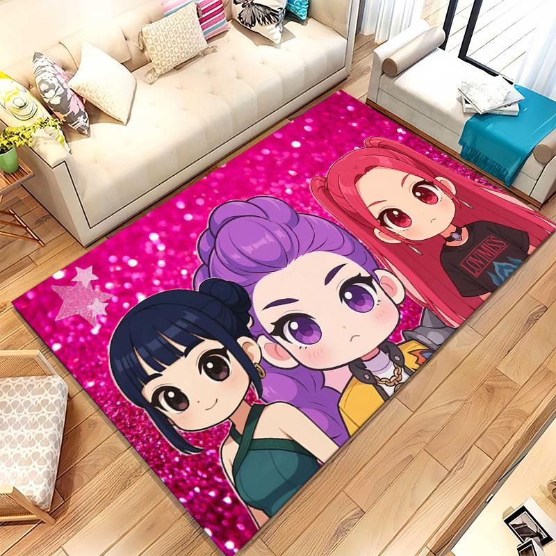 K-Pop Demon Hunters Golden Saja Boys Living Room Non-Slip Area Rug Soft Carpet for Bedroom Playroom Sofa,Home Decor Doormat