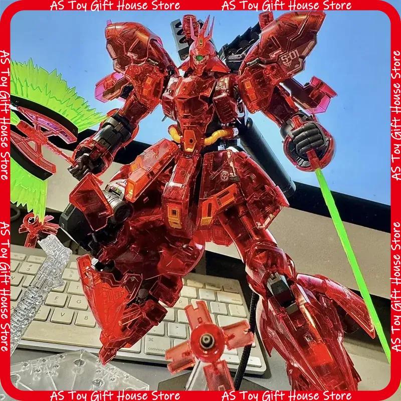 Rg 144 Cleab Color Sazabi Colorful Transparent Mech Assembly Model Kit Action Figures Desktop Decoration Doll Puzzle Toys