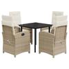 VidaXL Ensemble à Manger de Jardin avec Coussins 5 pcs, Table et Chaises avec Dossier Réglable, Meubles d'Extérieur Patio 3212381