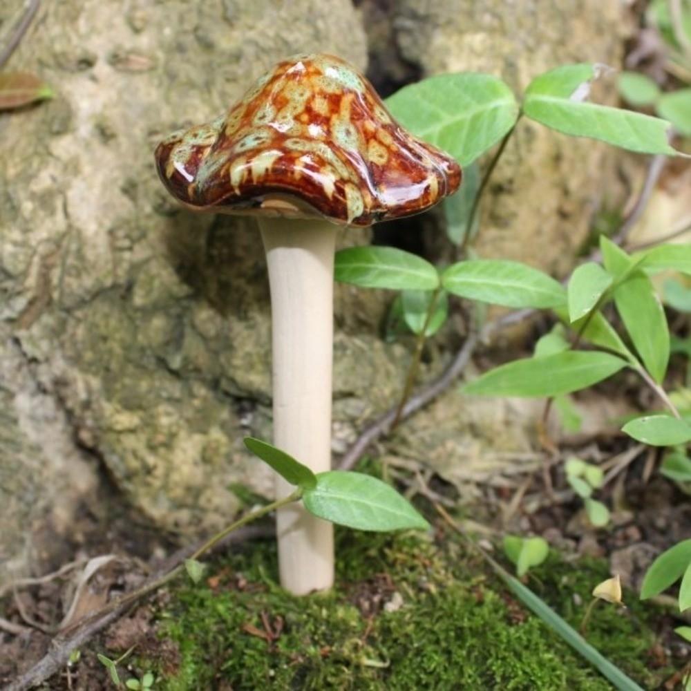 4PCS Realistic Pottery Sculpture Mini Garden Landscape Statue Fairy Mushroom  Flower Pot Decoration