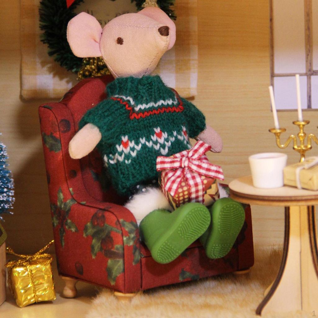 Boneca Sofá Miniatura Poltrona Sofá Mini Cadeira de Acento Retrô Americano Vintage Tecido Modelo de Mobiliário