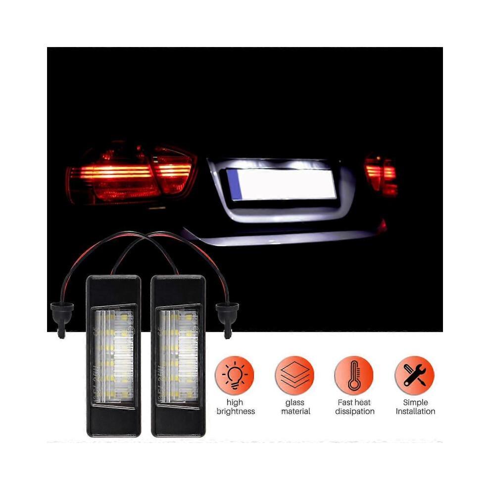 2 szt. Samochodowe światła tablicy rejestracyjnej 18 diod LED Plastikowe do Nissan Qashqai X-Trail Juke Primera Jasne LED Numer