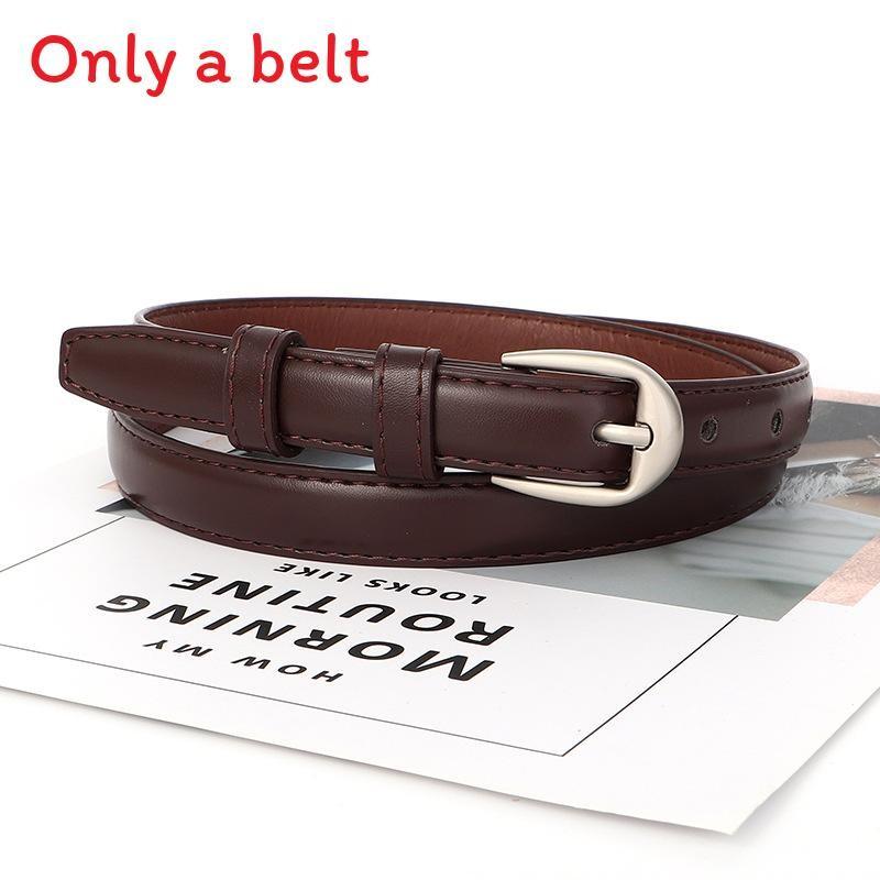 Trendy Simple Retro Silver Buckle Women Slim Waist Belt Casual And Versatile